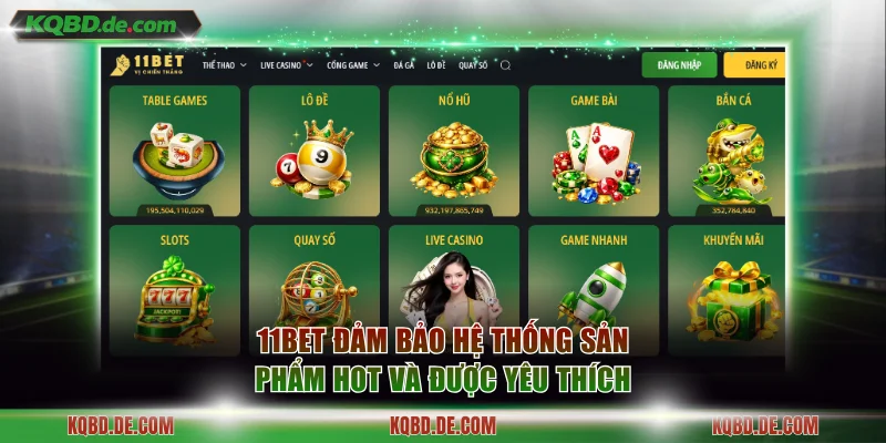 11bet đảm bảo hệ thống sản phẩm hot và được yêu thích